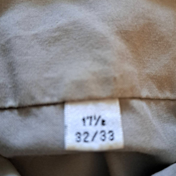 Pierre Cardin Womens 3/4 Sleeve Collared Button Dress Shirt Brown‎ Sz 17.5 32/33 - Picture 3 of 4